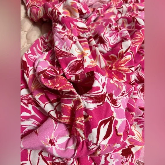 hot pink hawaiian print babydoll dress - Picture 7 of 8